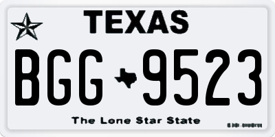 TX license plate BGG9523