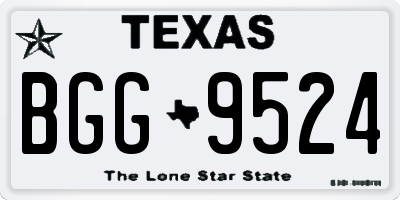 TX license plate BGG9524