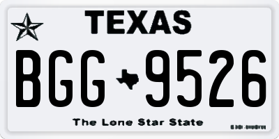 TX license plate BGG9526