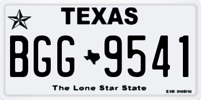 TX license plate BGG9541