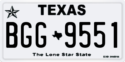 TX license plate BGG9551