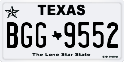 TX license plate BGG9552