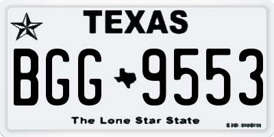 TX license plate BGG9553