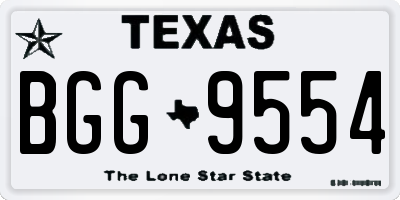 TX license plate BGG9554