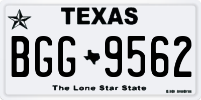 TX license plate BGG9562
