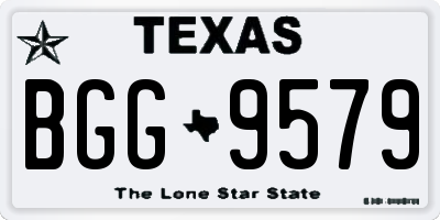 TX license plate BGG9579
