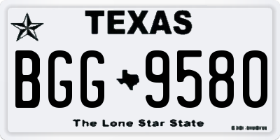 TX license plate BGG9580