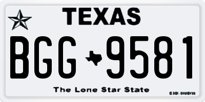 TX license plate BGG9581