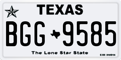 TX license plate BGG9585