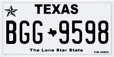 TX license plate BGG9598