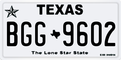 TX license plate BGG9602