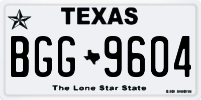TX license plate BGG9604