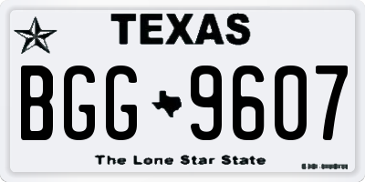TX license plate BGG9607