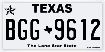 TX license plate BGG9612