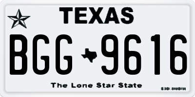 TX license plate BGG9616
