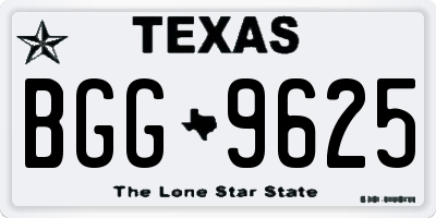 TX license plate BGG9625