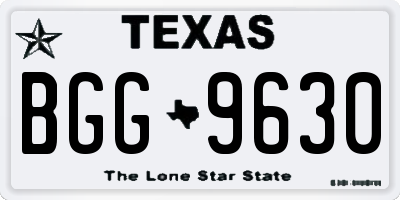TX license plate BGG9630