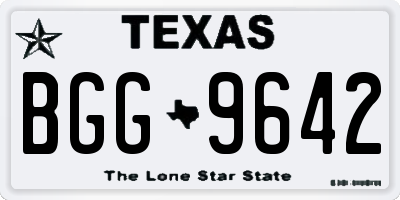 TX license plate BGG9642