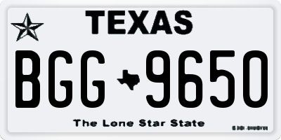 TX license plate BGG9650