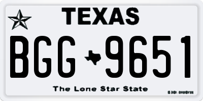 TX license plate BGG9651