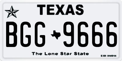 TX license plate BGG9666