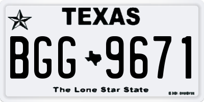 TX license plate BGG9671