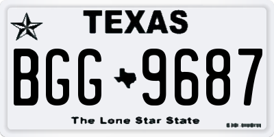 TX license plate BGG9687