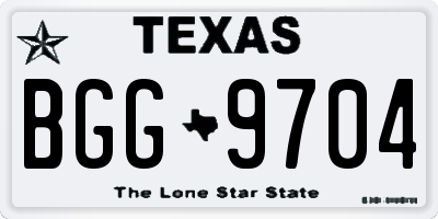 TX license plate BGG9704