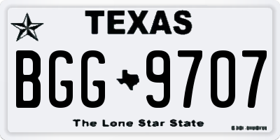 TX license plate BGG9707