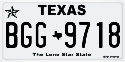 TX license plate BGG9718