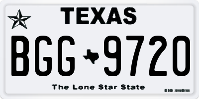 TX license plate BGG9720