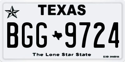 TX license plate BGG9724