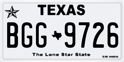 TX license plate BGG9726