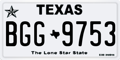 TX license plate BGG9753