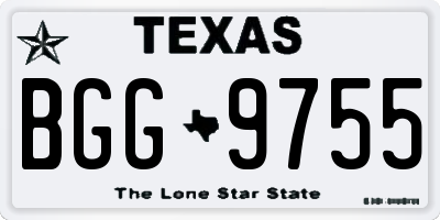 TX license plate BGG9755
