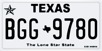 TX license plate BGG9780
