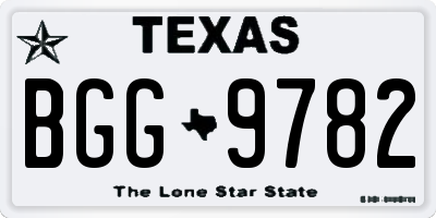 TX license plate BGG9782