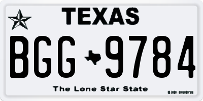 TX license plate BGG9784