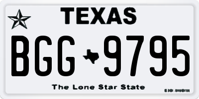 TX license plate BGG9795