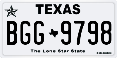 TX license plate BGG9798