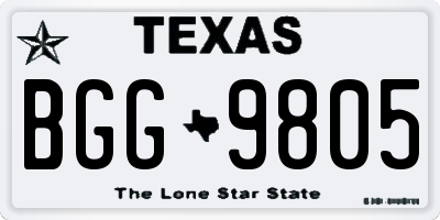 TX license plate BGG9805