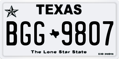 TX license plate BGG9807