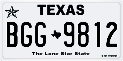 TX license plate BGG9812