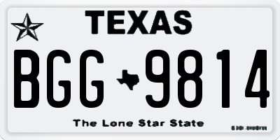 TX license plate BGG9814