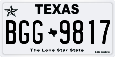 TX license plate BGG9817