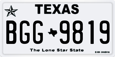 TX license plate BGG9819