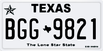 TX license plate BGG9821
