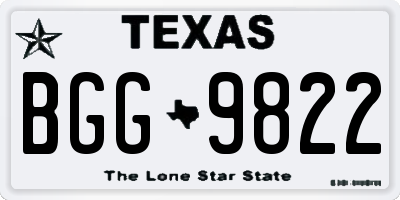 TX license plate BGG9822