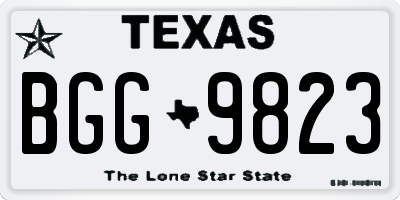 TX license plate BGG9823
