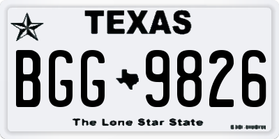 TX license plate BGG9826